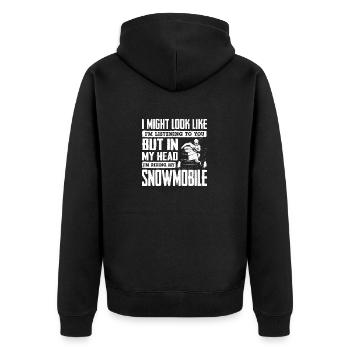 Snowmobile Riding Snowmobiling Snowmobiler Funny - Unisex Premium Bio Zip Hoodie - Schwarz - Hinten - Nico (187cm)
