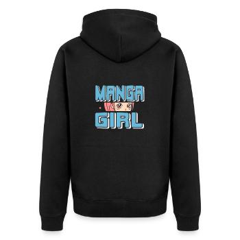 Manga Girl Retro Manga Lover For Her T-Shirt - Unisex Premium Organic Zip Hoodie - black - Back - Nico (187cm)