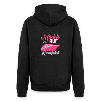 Mädels auf Kreuzfahrt Urlaub Schiff - Unisex Premium Bio Zip Hoodie - Schwarz - Hinten - Nico (187cm)