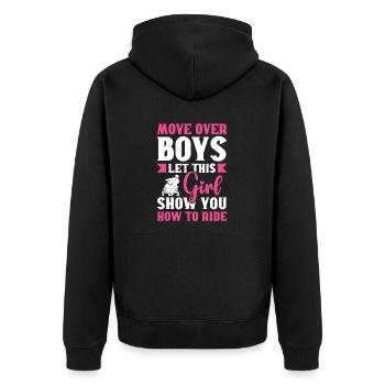 À l’écart Garçons La fille vous montre comment il - Veste à capuche bio Premium Unisexe - noir - Dos - Nico (187cm)
