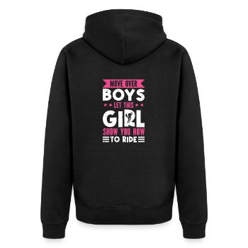 À l’écart Garçons La fille vous montre comment il - Veste à capuche bio Premium Unisexe - noir - Dos - Nico (187cm)