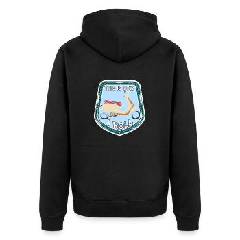 This Is How I Roll Awesome Retro Scooter - Unisex Premium Organic Zip Hoodie - black - Back - Nico (187cm)