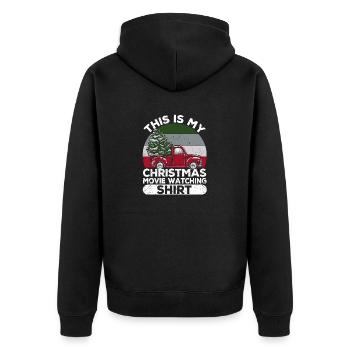Drôle de Noël PJ Truck Tree C’est mon Noël - Veste à capuche bio Premium Unisexe - noir - Dos - Nico (187cm)