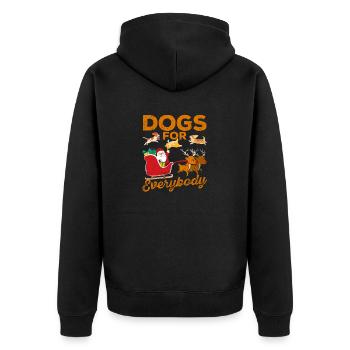 Hunde für alle Weihnachtsmann lustige Weihnachten - Unisex Premium Bio Zip Hoodie - Schwarz - Hinten - Nico (187cm)