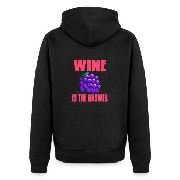 Le vin est la réponse Drôle de t-shirt amateur de vin - Veste à capuche bio Premium Unisexe - noir - Dos - Nico (187cm)
