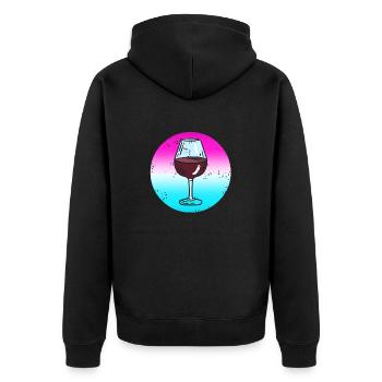 Cool Vintage Wine Lover Wine Glass Designs - Veste à capuche bio Premium Unisexe - noir - Dos - Nico (187cm)