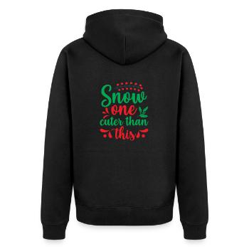 Schnee niedlicher als dieser - Weihnachtshumor - Unisex Premium Bio Zip Hoodie - Schwarz - Hinten - Nico (187cm)
