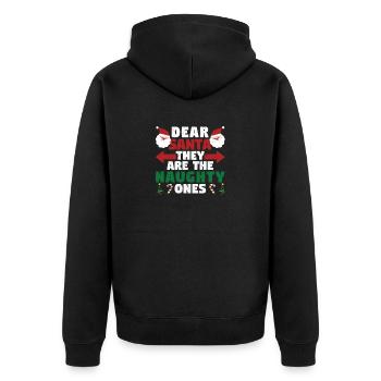 Christmas Pajamas Xmas Dear Santa Claus You - Unisex Premium Organic Zip Hoodie - black - Back - Nico (187cm)