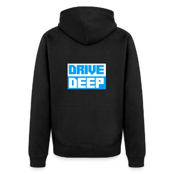 Tiefergelegt Tuning Auto - Unisex Premium Bio Zip Hoodie - Schwarz - Hinten - Nico (187cm)