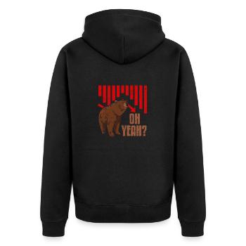 Oh Yeah? Funny Bear Market Cycle Investor Tee - Unisex Premium Bio Zip Hoodie - Schwarz - Hinten - Nico (187cm)