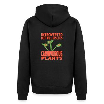 Introverti mais discutera des plantes carnivores - Veste à capuche bio Premium Unisexe - noir - Dos - Nico (187cm)