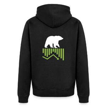 Awesome Bear Market Cycle Stock Crypto Investor - Unisex Premium Organic Zip Hoodie - black - Back - Nico (187cm)