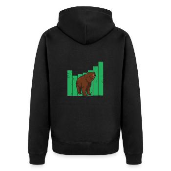 Vintage Cool Bear Market Cycle Investor T-Shirt - Unisex Premium Organic Zip Hoodie - black - Back - Nico (187cm)
