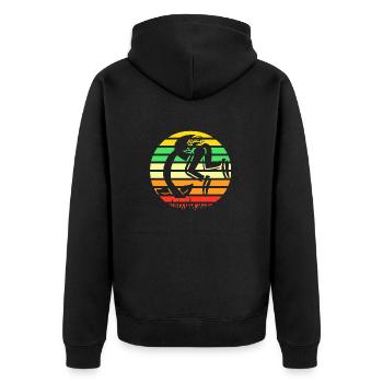 Plantes carnivores rétro mangeant des gens drôles - Veste à capuche bio Premium Unisexe - noir - Dos - Nico (187cm)