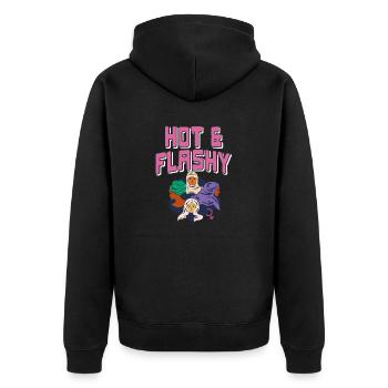Hot & Flashy Awesome Retro T-Shirt pour elle - Veste à capuche bio Premium Unisexe - noir - Dos - Nico (187cm)