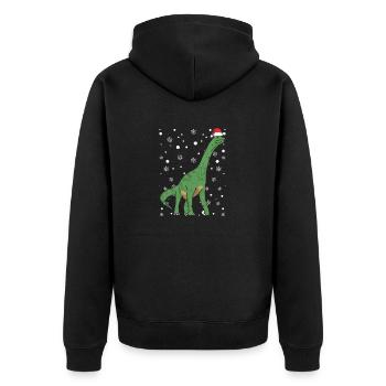Dinosaure Dino Père Noël Casquette Noël - Veste à capuche bio Premium Unisexe - noir - Dos - Nico (187cm)