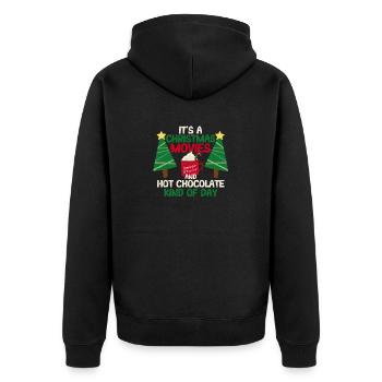 C’est un film de Noël et du chocolat chaud - Veste à capuche bio Premium Unisexe - noir - Dos - Nico (187cm)