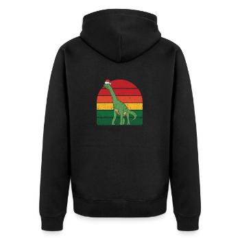 Dinosaure Dino Père Noël Casquette Noël - Veste à capuche bio Premium Unisexe - noir - Dos - Nico (187cm)
