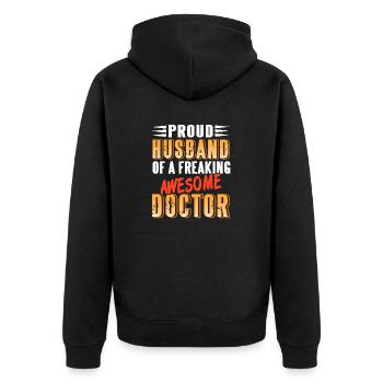 Fier MARI D’Un Docteur Rétro Génial - Veste à capuche bio Premium Unisexe - noir - Dos - Nico (187cm)