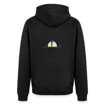 Golf Golfen Golfspieler Sport - Unisex Premium Bio Zip Hoodie - Schwarz - Hinten - Nico (187cm)