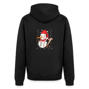 Joueur de baseball Snowman Bullets Snow Christmas - Veste à capuche bio Premium Unisexe - noir - Dos - Nico (187cm)