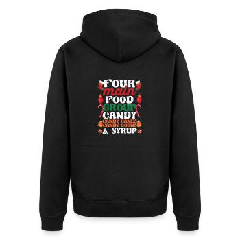 Quatre groupes alimentaires principaux Santa Elf Buddy - Veste à capuche bio Premium Unisexe - noir - Dos - Nico (187cm)