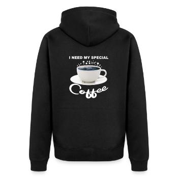 Coffee cup - I dream of the sea - Unisex Premium Organic Zip Hoodie - black - Back - Nico (187cm)
