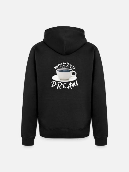 Kaffeetasse - ich träume vom Meer - Unisex Premium Bio Zip Hoodie - Schwarz