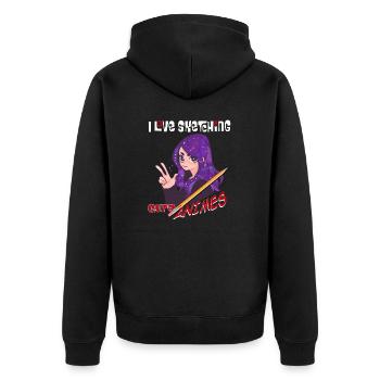 Ich liebe es süße Animes zu zeichnen - Künstler - Unisex Premium Bio Zip Hoodie - Schwarz - Hinten - Nico (187cm)