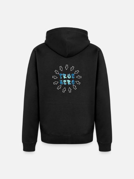WAHRER HELD - TRUE HERO - Unisex Premium Organic Zip Hoodie - black