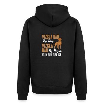Vizsla Papa Le Jour Vizsla Chien Papa La Nuit - Veste à capuche bio Premium Unisexe - noir - Dos - Nico (187cm)
