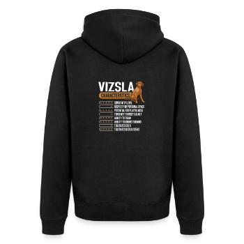 Vizsla Features Hungarian Vizsla - Unisex Premium Organic Zip Hoodie - black - Back - Nico (187cm)