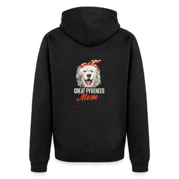 Grandes Pyrénées Mama Dog Pyrénées - Veste à capuche bio Premium Unisexe - noir - Dos - Nico (187cm)