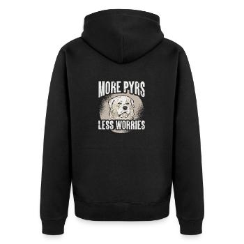 Plus de Pyrénées moins de soucis Grandes Pyrénées - Veste à capuche bio Premium Unisexe - noir - Dos - Nico (187cm)