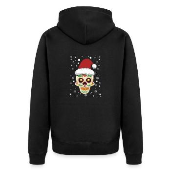 Sugar Skull Santa Claus Hut Drôle de Noël - Veste à capuche bio Premium Unisexe - noir - Dos - Nico (187cm)
