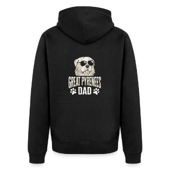 Grandes Pyrénées Papa Chien Pyrénées - Veste à capuche bio Premium Unisexe - noir - Dos - Nico (187cm)