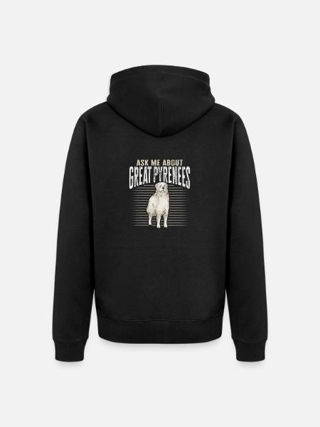 Ask me about Great Pyrenees - Unisex Premium Organic Zip Hoodie - black