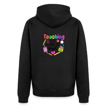 Teachers Teachers School Teachers Teaching Staff - Unisex Premium Organic Zip Hoodie - black - Back - Nico (187cm)