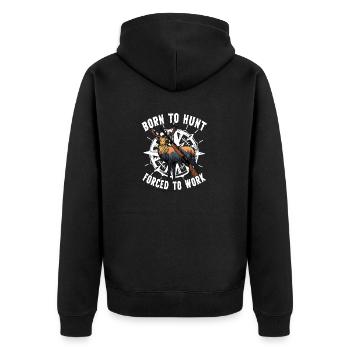 Wandern Campen Camping Outdoor Wandertour Wanderer - Unisex Premium Bio Zip Hoodie - Schwarz - Hinten - Nico (187cm)