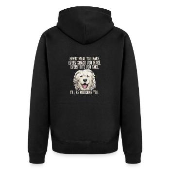 Grand Chien des Pyrénées - Veste à capuche bio Premium Unisexe - noir - Dos - Nico (187cm)
