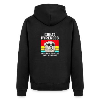 Grand Chien Pyrénées Rétro Vintage Pyrénées - Veste à capuche bio Premium Unisexe - noir - Dos - Nico (187cm)