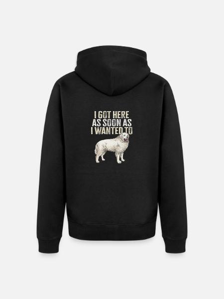 Large Pyrenean Dog - Unisex Premium Organic Zip Hoodie - black