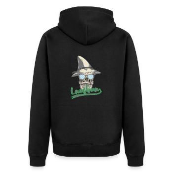 Lausbua Dialekt Bayern Österreich Bayerisch - Unisex Premium Bio Zip Hoodie - Schwarz - Hinten - Nico (187cm)