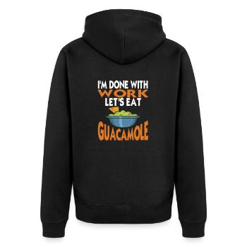 I'm Done With Work Let's Eat Guacamole Retro Funny - Unisex Premium Organic Zip Hoodie - black - Back - Nico (187cm)