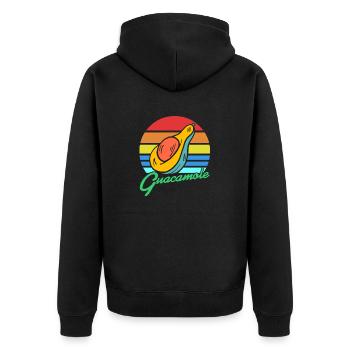GUACAMOLE Retro Vintage Guac Lovers Designs - Veste à capuche bio Premium Unisexe - noir - Dos - Nico (187cm)