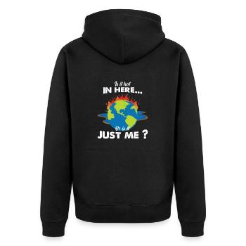 Réchauffement climatique drôle La Terre brûle et transpire - Veste à capuche bio Premium Unisexe - noir - Dos - Nico (187cm)