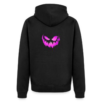 Tête de citrouille rose d’Halloween - Veste à capuche bio Premium Unisexe - noir - Dos - Nico (187cm)