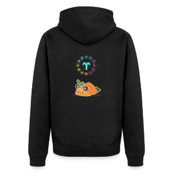 Japanese Sushi Funny Aries Zodiac Sushi Lover Pun - Unisex Premium Organic Zip Hoodie - black - Back - Nico (187cm)