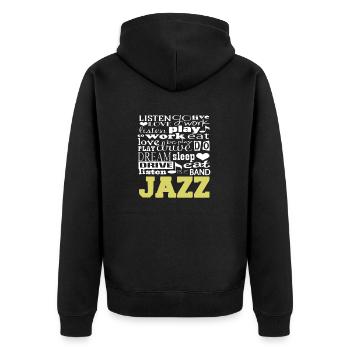 Lists Live Love Play Awesome JAZZ Band Player - Unisex Premium Organic Zip Hoodie - black - Back - Nico (187cm)