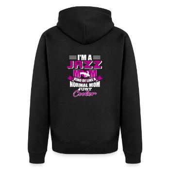 I'm A Jazz Mom Like A Normal Mom Just Cooler Funny - Unisex Premium Bio Zip Hoodie - Schwarz - Hinten - Nico (187cm)